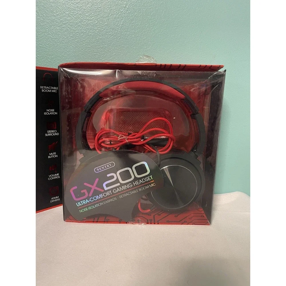 SENTRY  GX200-RED Deluxe Gaming Headset Red‎ Accent